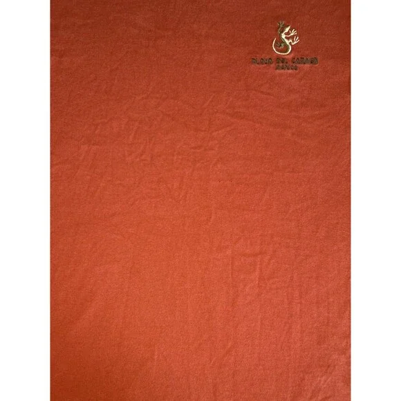 Mexico Shirt Men’s Large Orange Lizard‎ Embroidery Playa Del Carmen Casual Beach - Picture 5 of 8